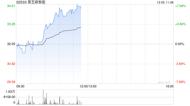 黑芝麻智能早盘涨逾6%创上市新高 下周一正式进入恒生综指